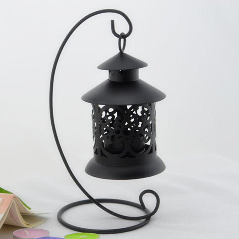 Hollow Candle Holder Hanging Cage Wrought Iron Lantern Candlestick Home Decor