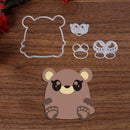 4pcs DIY Bear Punching Molds Embossing Stencil for Scrapbooking Photo Album