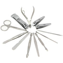 12Pcs Pedicure Manicure Set Nail Cuticles Clippers Cleanser Case Tool
