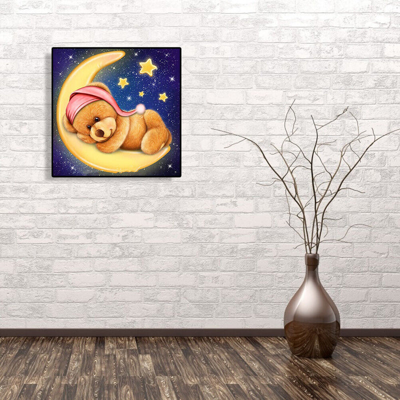 5D DIY Full Drill Diamond Painting Moon Bear Cross Stitch Embroidery Craft