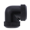 14mm OD G1/4 Inner Thread 90 Degree Water Cooling Tube Connector(Black) Newly