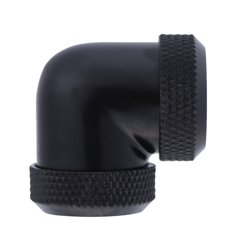 14mm OD G1/4 Inner Thread 90 Degree Water Cooling Tube Connector(Black) Newly