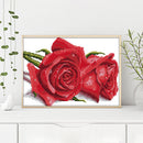 14CT Partial Cross Stitch Red Rose Counted DIY Kits Handmade Cotton Embroidery