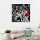 5D DIY Full Drill Diamond Painting Rose Wolf Cross Stitch Embroidery Kit Newly