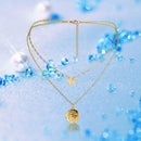 Fashion Jewelry Portrait Butterfly Pendant Female Double Layer Necklace Choker