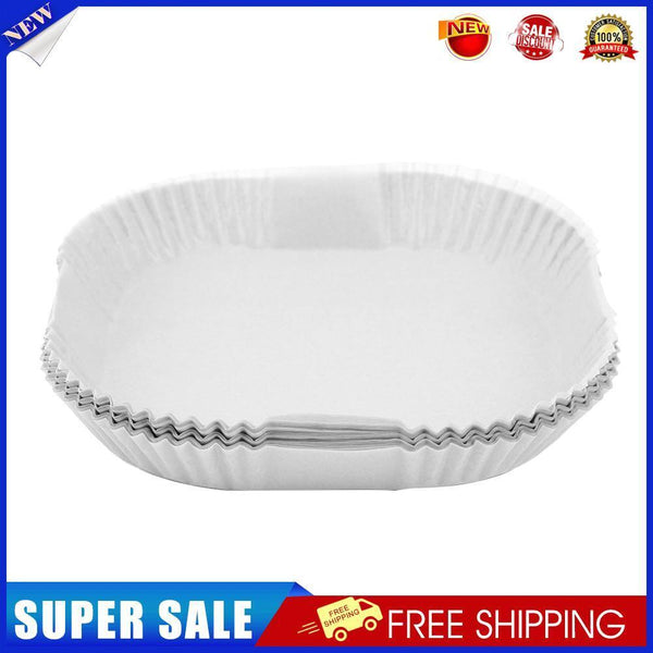 50pcs Air Fryer Parchment Liners Wood Pulp Steamer BBQ Baking Paper (White)