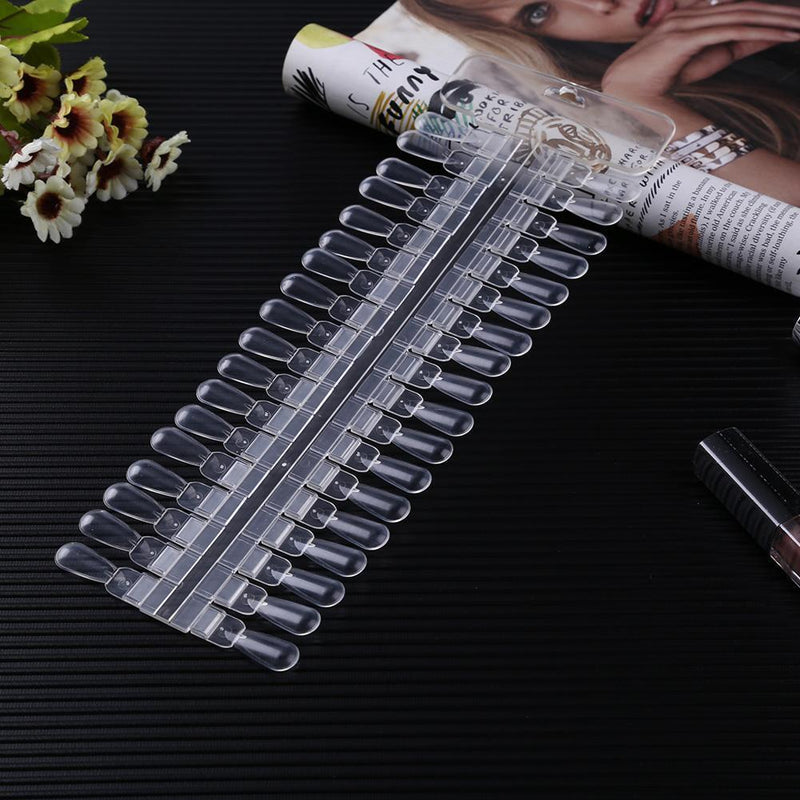 36pcs Removable False Nail Tips Color Card Nail Display Board (Clear)