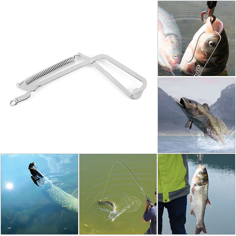 Fishing Pike Trap Hooks Clip Stainless Steel Crab Grabber Clamp Fishing Tackle