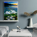 5D DIY Full Drill Diamond Painting Swan Lake Cross Stitch Needlework Set Decor
