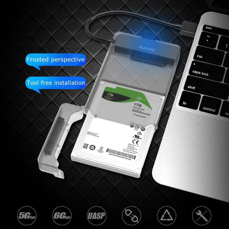 MAIWO K104 2.5-inch USB 3.0 SATA HDD Box Hard Disk Drive Transparent Case