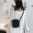 Women Canvas Shoulder Handbags Solid Casual Crossbody Phone Pouch (Black)