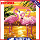 Oil Paint By Numbers Flamingo Frameless Picture Craft Kit for Home Living Room