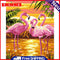 Oil Paint By Numbers Flamingo Frameless Picture Craft Kit for Home Living Room