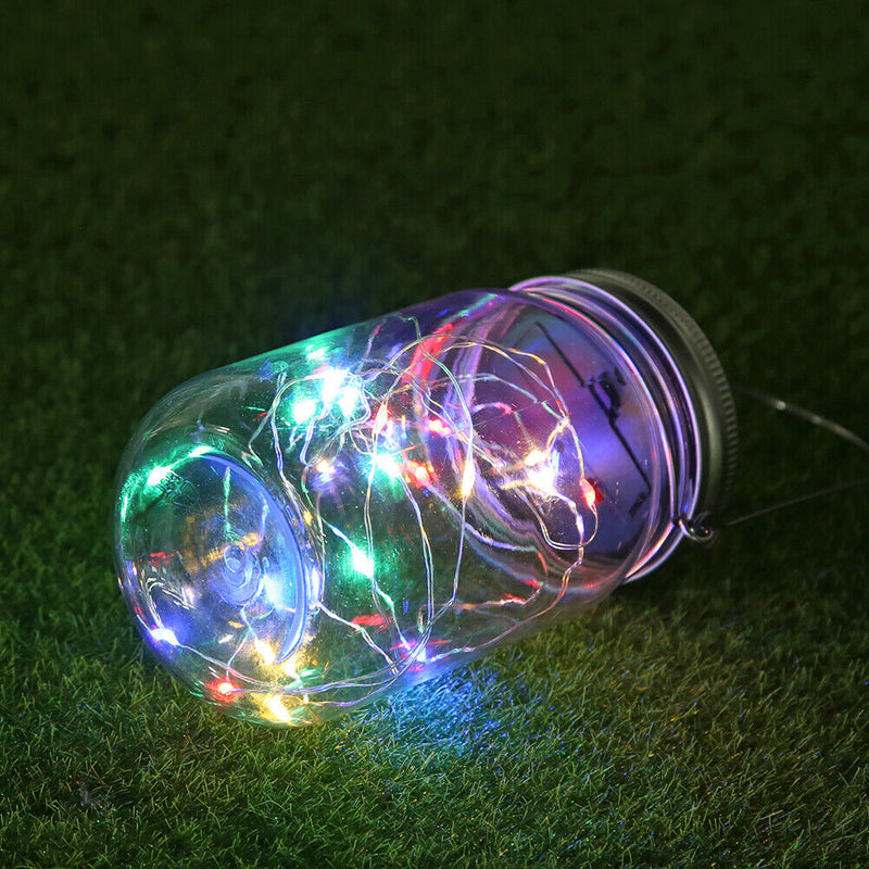 LED Solar Bottle Night Lamp Fairy String Light Mason Jar Lid Lamp (Colorful