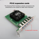 EU4146BU PCI-E 4X to USB3.0 1 to 6 USB Riser X4/X8/X16 Mining Multiplier Newly