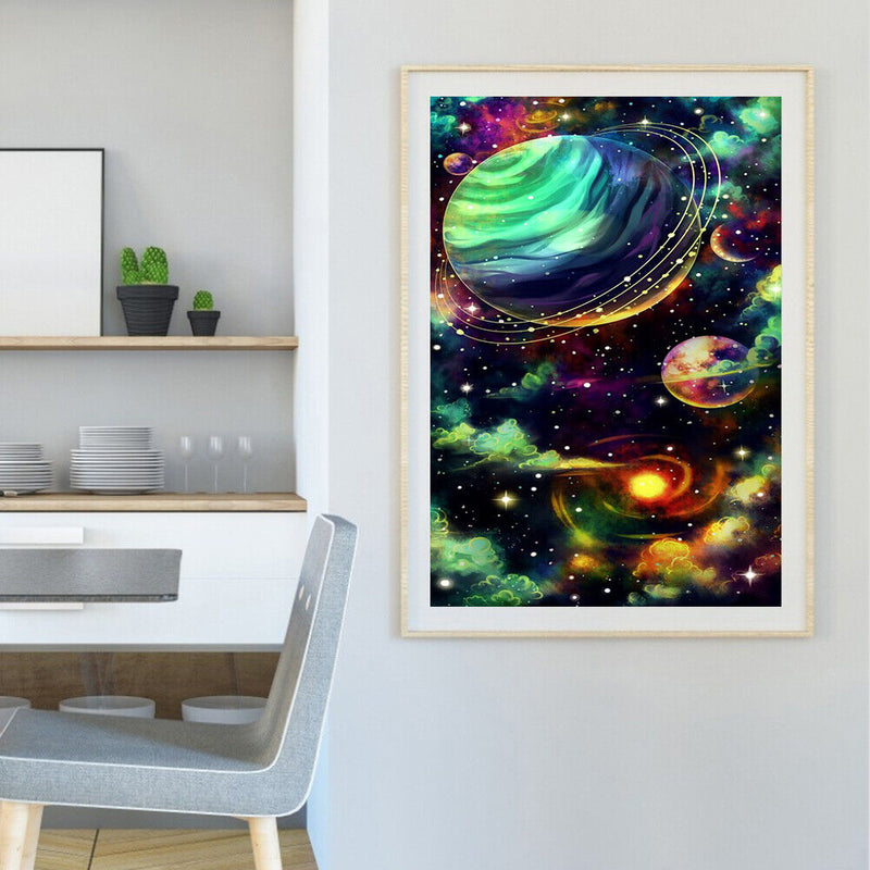 Planets in Sky Oil Paint By Numbers Kit DIY Drawing for Adults Home Decoration
