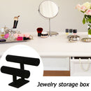 Velvet Bracelet Bangle T-Bar Rack Watch Jewelry Display Stand (Black2 Tier)