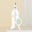 Pet Nail Clippers Stainless Steel UV LED Light Cutter Trimmer Tool (Green) Newly