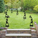 Metal Black Tree Trunk Gnome Lawn Stakes Yard Art Outdoor Home Garden Decorat