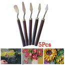 5pcs Steel Artist Oil Painting Palette Tool Set Spatula Paint Art Kit K2U2