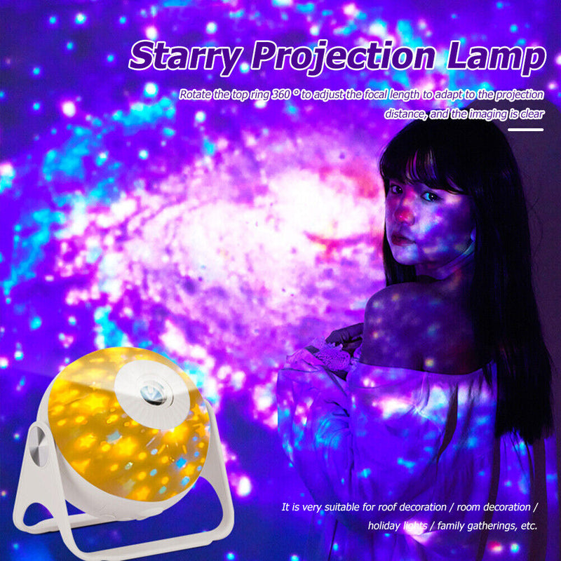 360 Degree Rotating LED Projector Night Light Music Ceiling Galaxy Star Sky Lamp