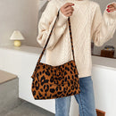 Women Animal Print Shoulder Bag Canvas Casual Travel Handbag Tote (Leopard)
