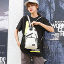 Fashion Women Oxford Cloth Solid Color Crossbody Chest Bag Travel Large Backpack