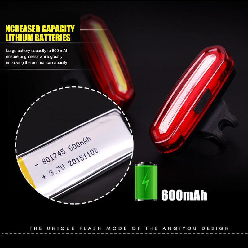 2pcs Bicycle Rear Light LED Small, Bicycle Lighting USB Rechargeable, IPX4 Water