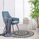 Hand Woven Rugs - Living Room Bedroom Carpet with Tassel (Blue Black 60cm) Newly