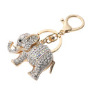 Popular Inlaid Color Cast Elephant Keychain Ladies Bag Pendant(White)