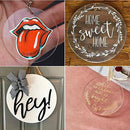 90PCS Clear Circle Set Discs Pendant Tassel Key Ring Acrylic Keychain
