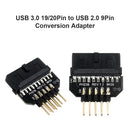 USB 3.0 20-Pin to USB 2.0 9-Pin Adapter Front Panel Connector Converter (B)
