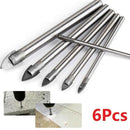 6 pieces 3-10mm ceramic tile glass bit tiles shovel ground dril tip F0B3
