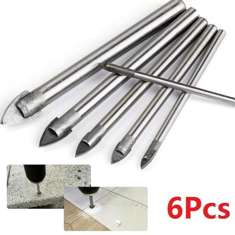 6 pieces 3-10mm ceramic tile glass bit tiles shovel ground dril tip F0B3