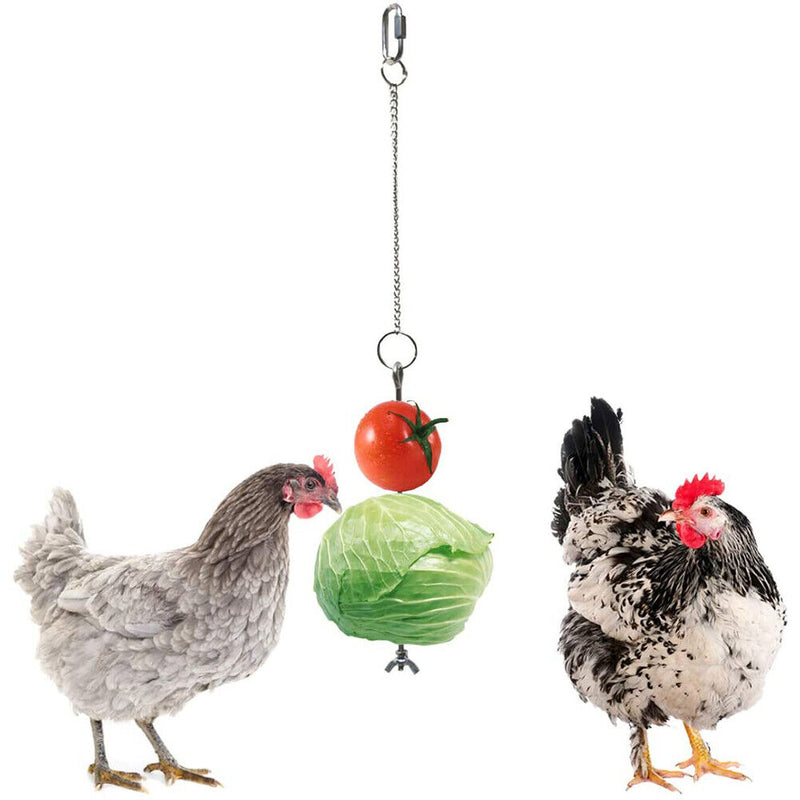 Pet Stainless Steel Feeder Fruit Fork Vegetable Holder Hanging Feeding (S)