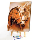 Painting By Numbers Kit DIY Loving Horses Canvas Oil Art Picture Home Decor