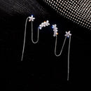 Jewelry Crystal Water Flower Tassel Earring Ear Bone Stud Earring Ear Clip