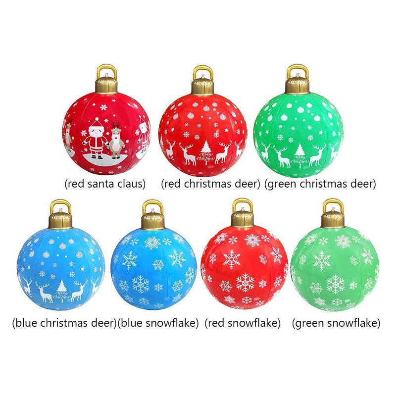 60cm Inflatable Christmas Ball Large Hanging Tree Ornament (Red Christmas D