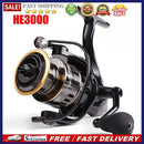 Metal Spinning Fishing Reel 5.2:1 HE1000-5000 Drag Handle Line Spool Fish W