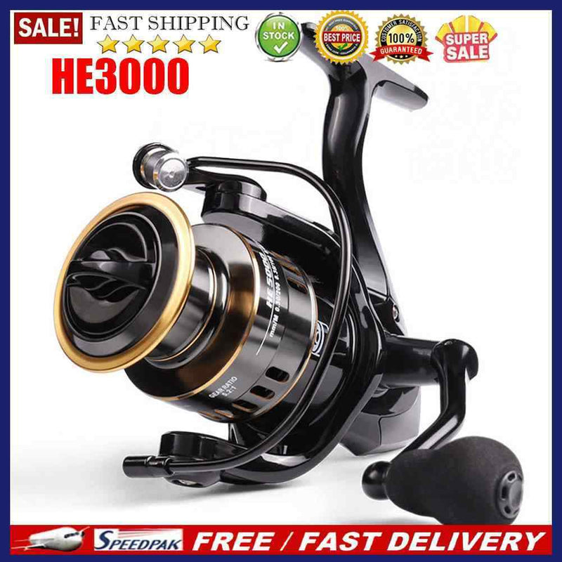 Metal Spinning Fishing Reel 5.2:1 HE1000-5000 Drag Handle Line Spool Fish W