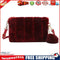 Women Clutch Fur Plush Bag Casual Handbag Winter Crossbody Bag(Wine Red)