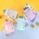 Transparent Outdoor Drinking Cups Kettle Mug Plastic Cute Popsicle Straw Cup