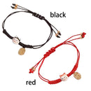 Charm Gifts Cute Women Couple Bangles Colorful Rope Lucky Cat Bracelet Handmade