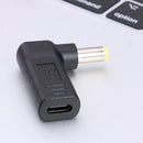 Type C DC Power Adapter Converter to 5.5x2.5mm Male 90 Degree Connector for PC