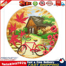 DIY 11CT Cross Stitch Stamped Fall Scenery Needlework Kit 35x35cm (5255) Newly