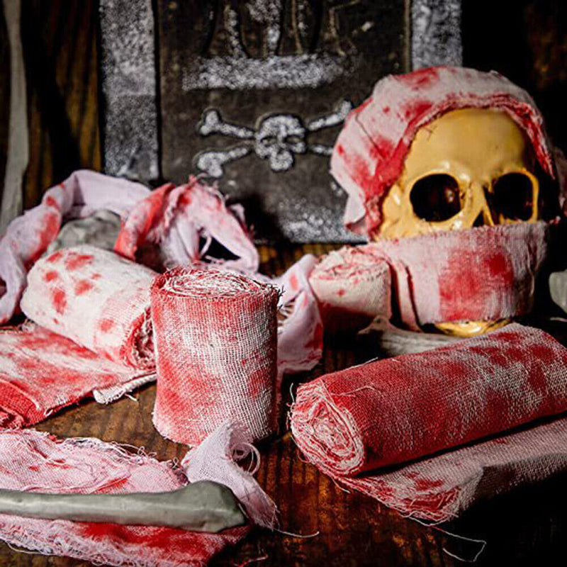 #A Bloody Gauze Good Breathability Spooky Cloth Realistic for Doorways Windows