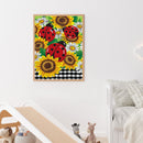 Diamond Drawing Sunflower Ladybug Specially Shaped Partial Drill 5D DIY Cr