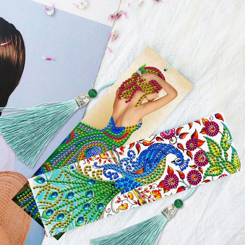 2pcs 5D Special Shape Diamond Painting Bookmark Mosaic Leather Page-Marker Newly