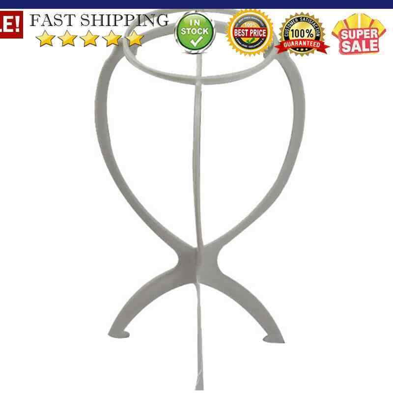 Plastic Folding Stable Durable Wig Hair Cap Display Holder Stand Tool White
