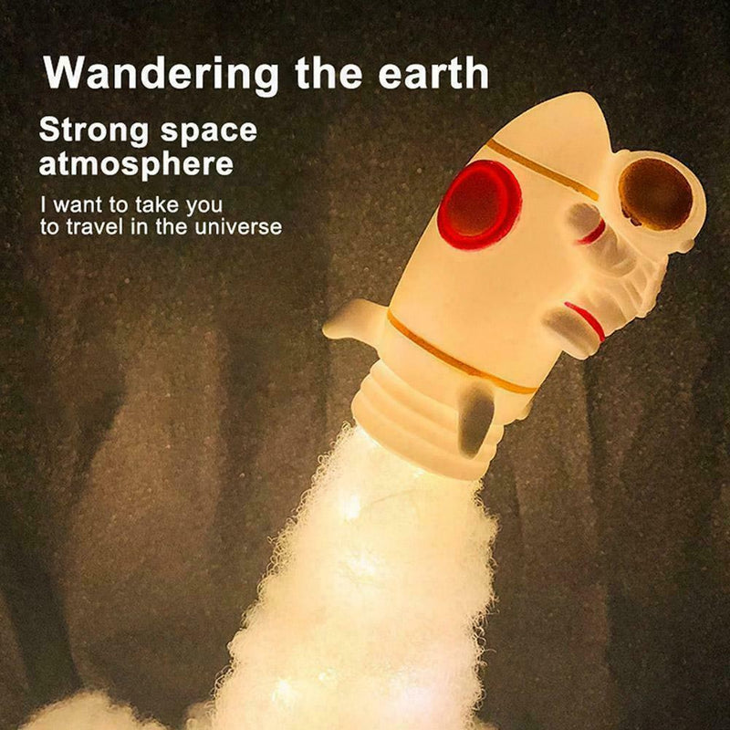 Astronaut LED Night Light Lamp Rocket Shuttle Neon Space Galaxy Gift Kids U9Y4